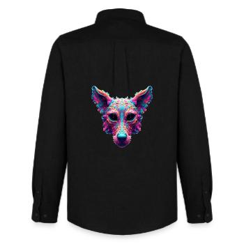 Psychedelischer bester Freund – Hundedesign-T-Shirt - Männer Oxford Hemd von Stanley/Stella - Schwarz - Hinten - AI Model Male 185 dark (185cm)