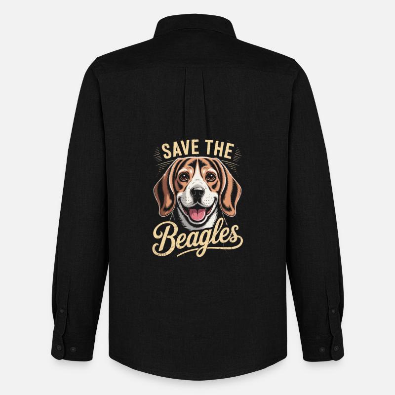 Rettet die Beagles - Männer Oxford Hemd von Stanley/Stella - Schwarz
