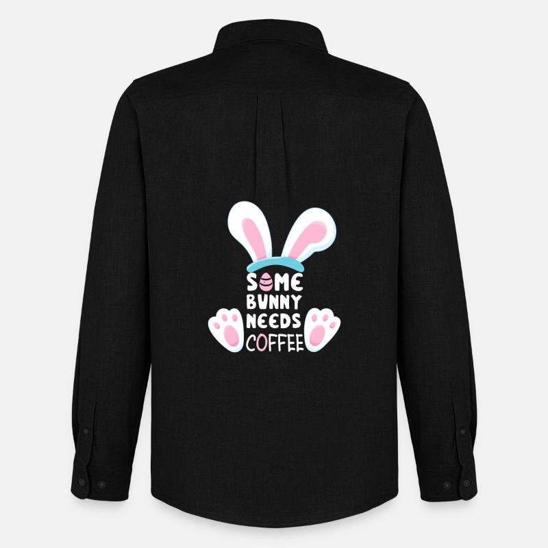 Some Bunny Needs Coffee - Men's Oxford Shirt by Stanley/Stella - black
