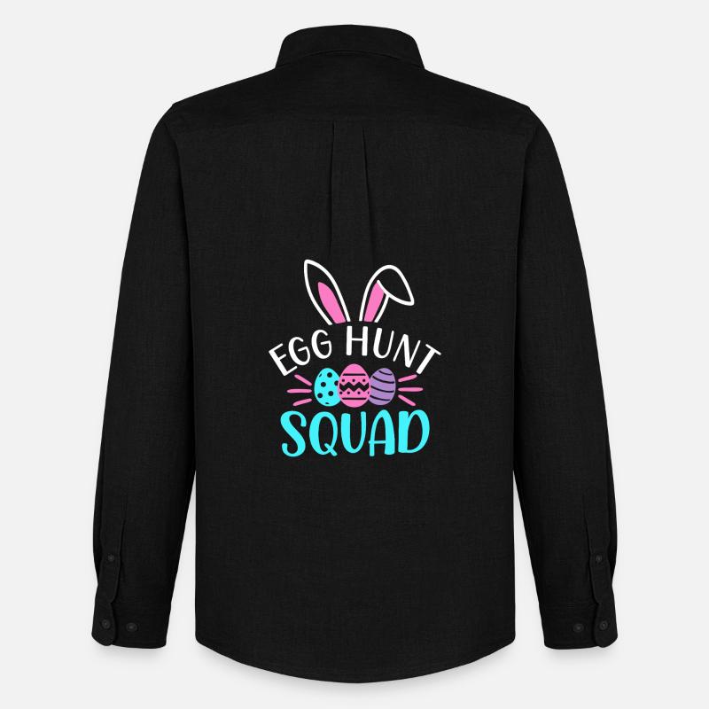 Egg Hunt Squad - Men's Oxford Shirt by Stanley/Stella - black