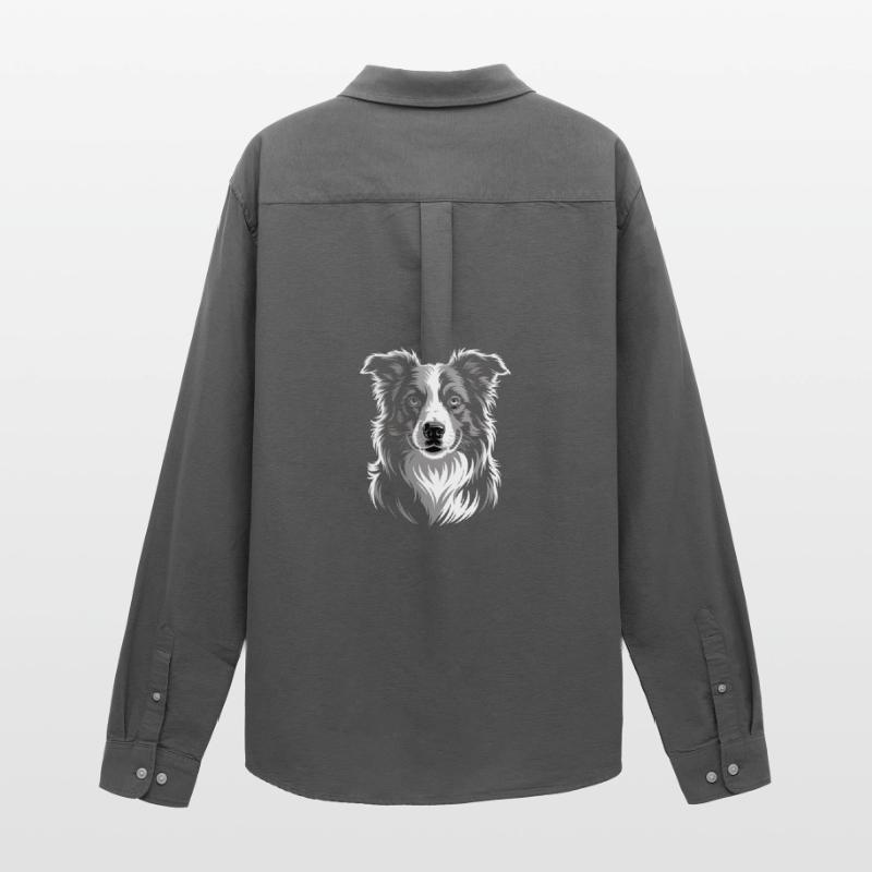 Boder Collie Männer Oxford Hemd von Stanley/Stella