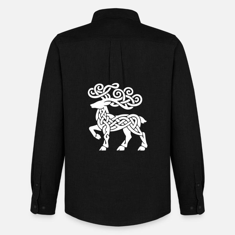 Celtic Knotwork Deer - Men's Oxford Shirt by Stanley/Stella - black