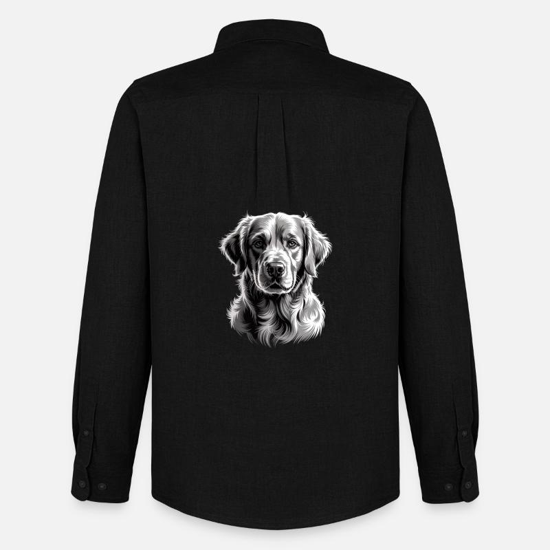 Golden Retriever - Männer Oxford Hemd von Stanley/Stella - Schwarz