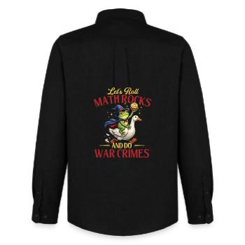 Lançant les maths dés de RPG drôles - Chemise Oxford homme Stanley/Stella - noir - Dos - AI Model Male 185 dark (185cm)