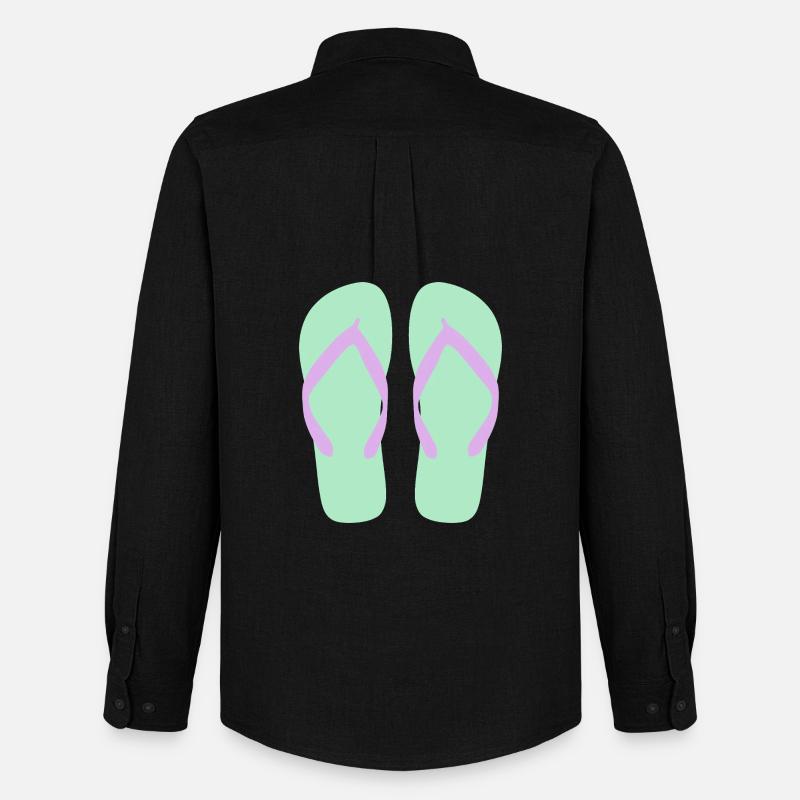 Mint Flip-Flops Lavendelriemen - Männer Oxford Hemd von Stanley/Stella - Schwarz