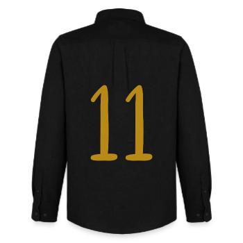 11 - Männer Oxford Hemd von Stanley/Stella - Schwarz - Hinten - AI Model Male 185 dark (185cm)
