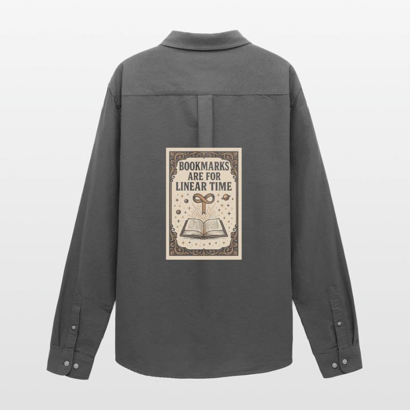 Linear Time Bookmarks | Sci-Fi Book Men's Oxford Shirt by Stanley/Stella