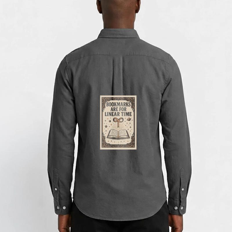 Linear Time Bookmarks | Sci-Fi Book Men's Oxford Shirt by Stanley/Stella