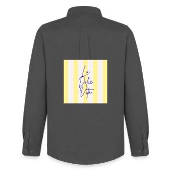 Minimalist LA DOLCE VITA Graphic Tee Design - Chemise Oxford homme Stanley/Stella - charbon - Dos - AI Model Male 185 dark (185cm)