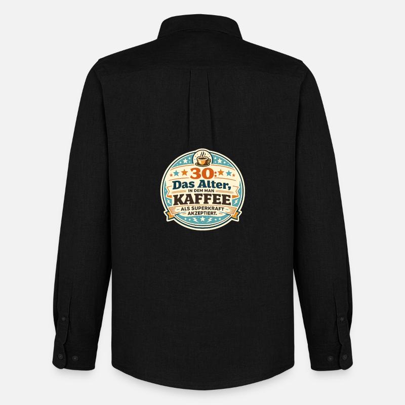 30 Das Alter Kaffee Superkraft - Männer Oxford Hemd von Stanley/Stella - Schwarz