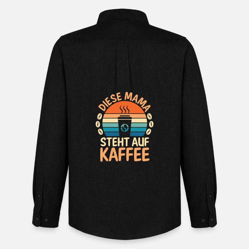 Kaffee Kaffeeliebhaber Mutter Mama - Männer Oxford Hemd von Stanley/Stella - Schwarz