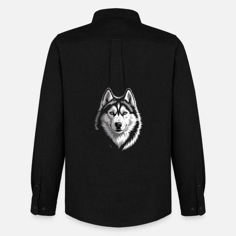 Husky - Männer Oxford Hemd von Stanley/Stella - Schwarz