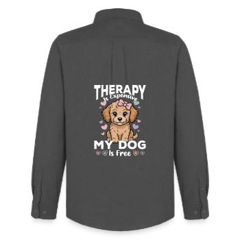 Goldendoodle Dog Breed - Men's Oxford Shirt by Stanley/Stella - anthracite - Back - AI Model Male 185 dark (185cm)
