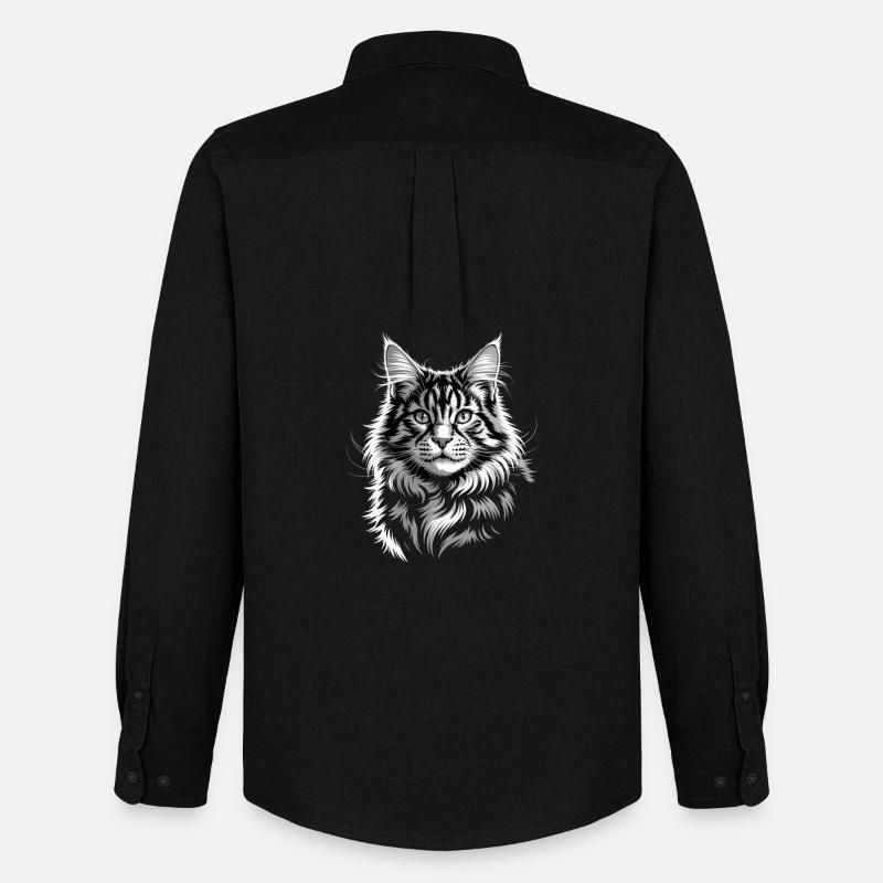 Maine Coon - Männer Oxford Hemd von Stanley/Stella - Schwarz