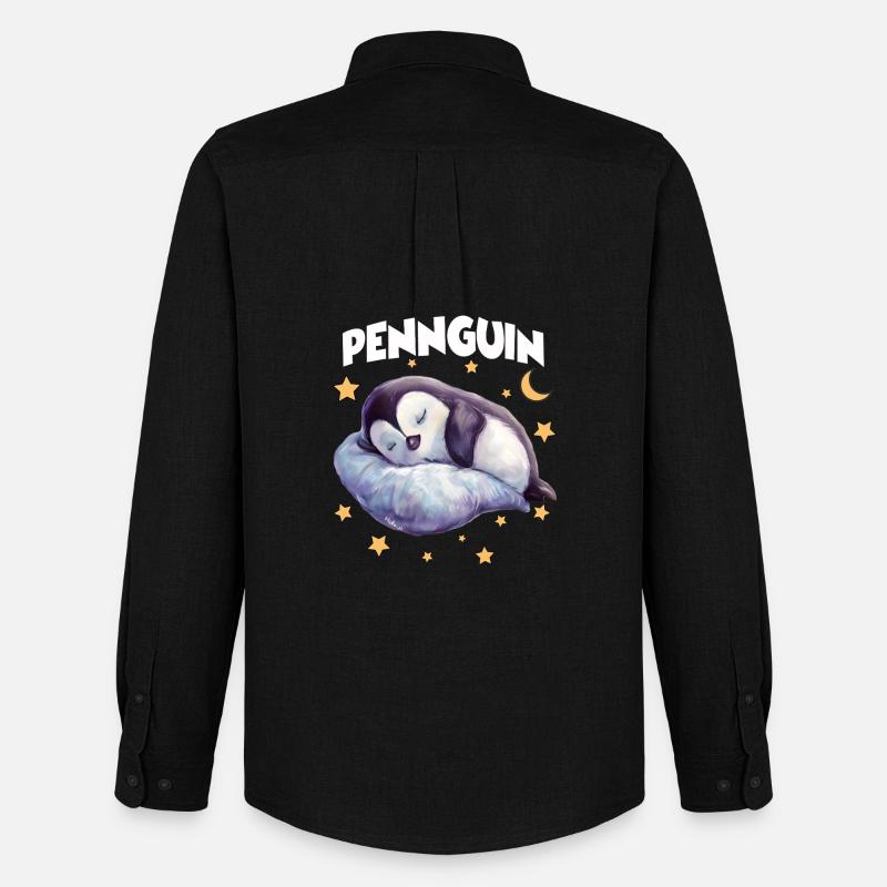 PennguinPinguin Pyjama Pennguin Langschläfer - Männer Oxford Hemd von Stanley/Stella - Schwarz