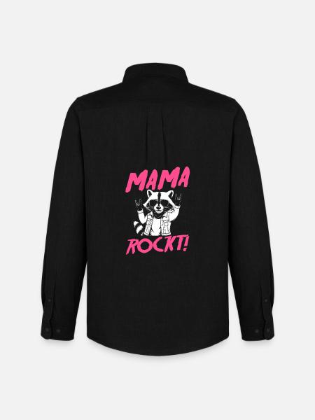 Waschbär Mutter Coole Rocker Mama - Männer Oxford Hemd von Stanley/Stella - Schwarz