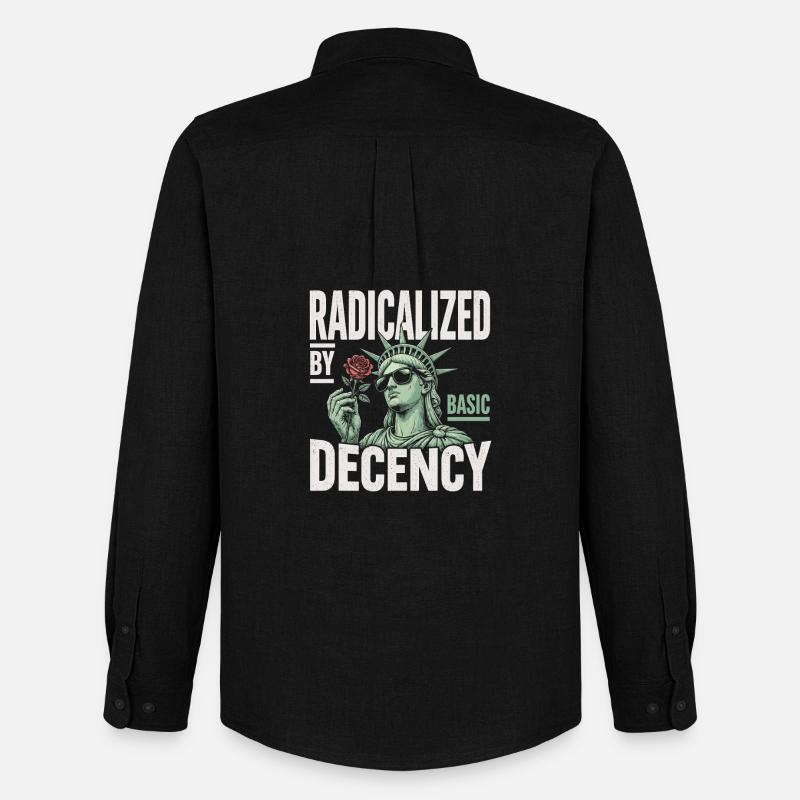 Radicalized by Decency Statue - Männer Oxford Hemd von Stanley/Stella - Schwarz