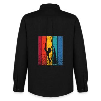 Vertical Cloth Vintage Aerial Acrobatics Aerial Silk - Men's Oxford Shirt by Stanley/Stella - black - Back - AI Model Male 185 dark (185cm)