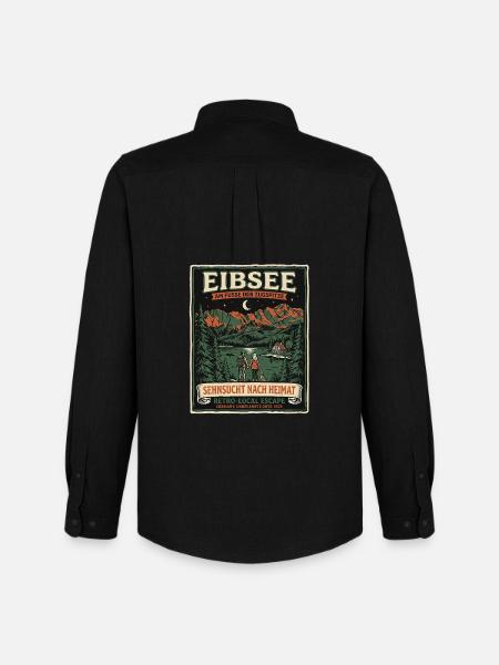 Eibsee Heimat - Männer Oxford Hemd von Stanley/Stella - Schwarz