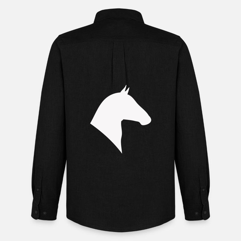 Pferdekopf Silhouette Minimal - Männer Oxford Hemd von Stanley/Stella - Schwarz