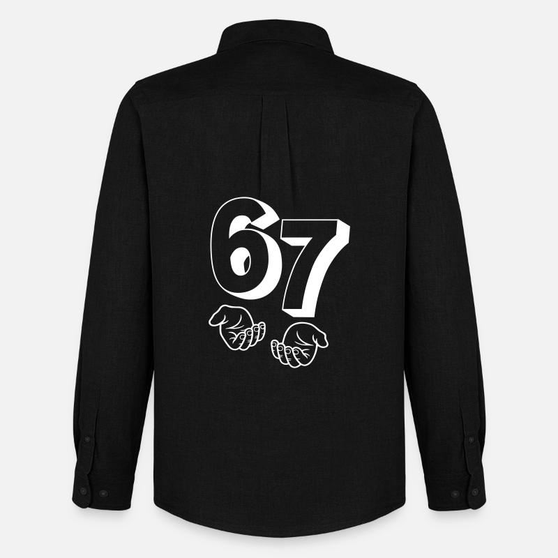 76 "six seven" hands - Männer Oxford Hemd von Stanley/Stella - Schwarz