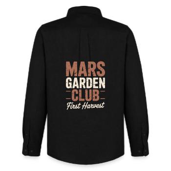 Jardinage du Mars Garden Club : Premier Espace de Récolte - Chemise Oxford homme Stanley/Stella - noir - Dos - AI Model Male 185 dark (185cm)