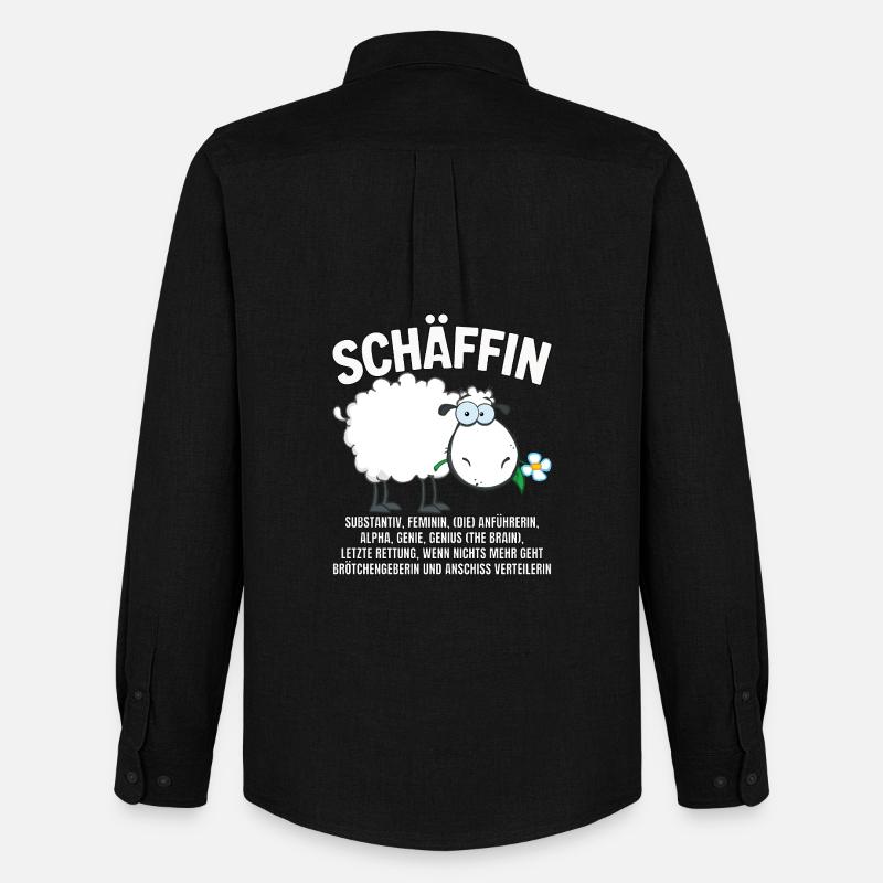 Schäffin - Alpha Schaf mit Sonnenbrille - Männer Oxford Hemd von Stanley/Stella - Schwarz