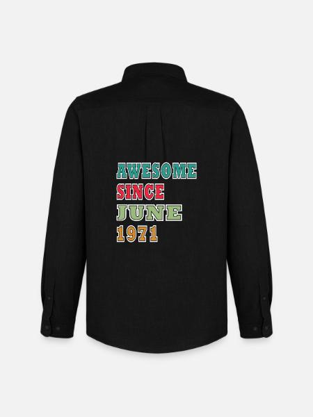 Awesome since June 1971 - Men's Oxford Shirt by Stanley/Stella - black