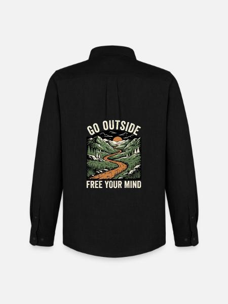 Hiker Nature Saying - Men's Oxford Shirt by Stanley/Stella - black