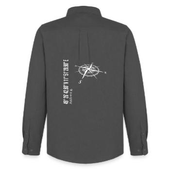 Amberg - Men's Oxford Shirt by Stanley/Stella - anthracite - Back - AI Model Male 185 dark (185cm)