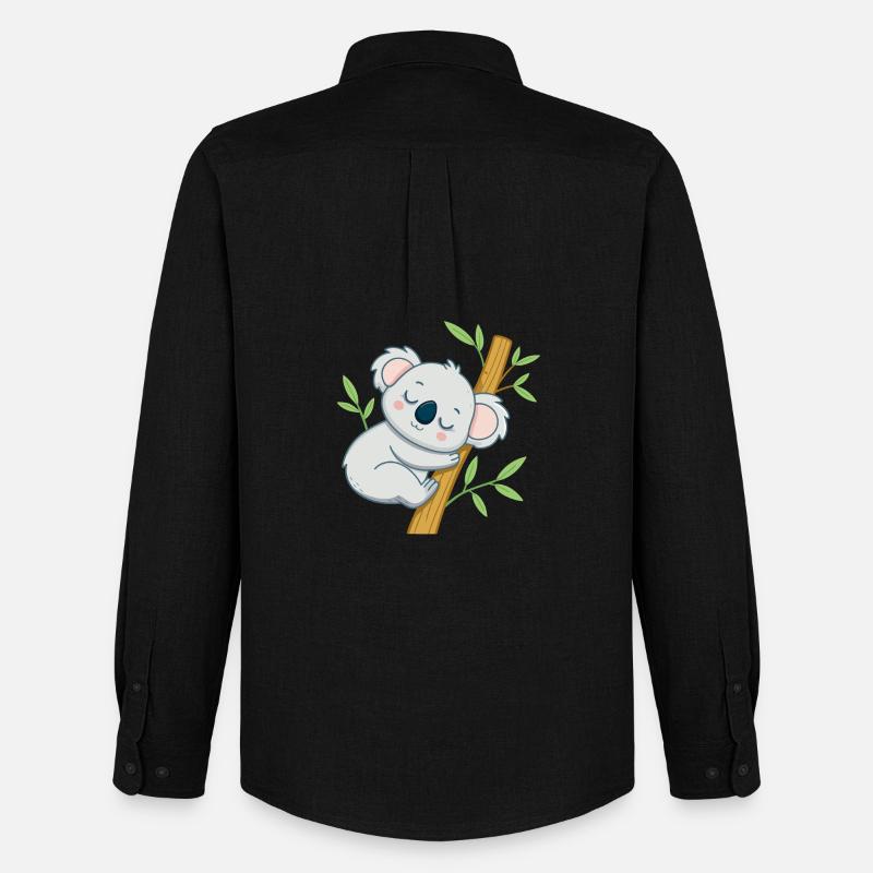 Sleeper koala on a branch - Men's Oxford Shirt by Stanley/Stella - black