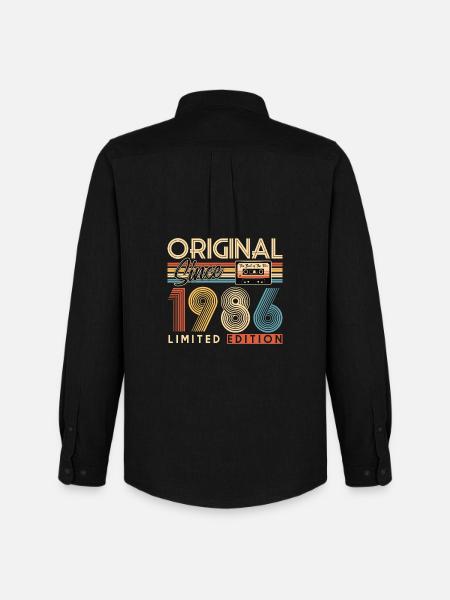 40e anniversaire, 40 ans - Chemise Oxford homme Stanley/Stella - noir