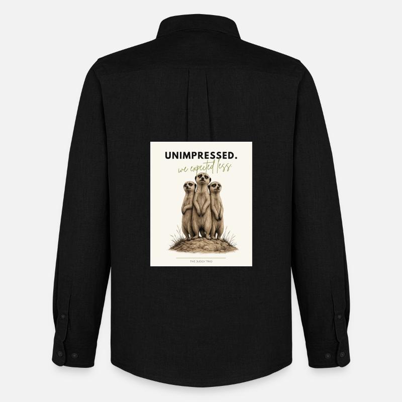 Unimpressed Funny Meerkat - Männer Oxford Hemd von Stanley/Stella - Schwarz