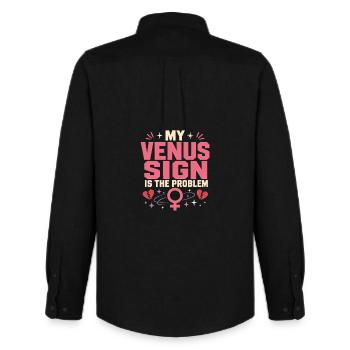 Signe de Vénus Astrologie de Vénus - Chemise Oxford homme Stanley/Stella - noir - Dos - AI Model Male 185 dark (185cm)