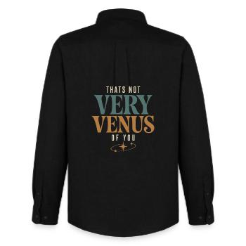 Signe de Vénus Astrologie de Vénus - Chemise Oxford homme Stanley/Stella - noir - Dos - AI Model Male 185 dark (185cm)