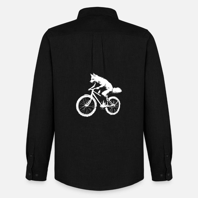 Bicycle Fox - Men's Oxford Shirt by Stanley/Stella - black