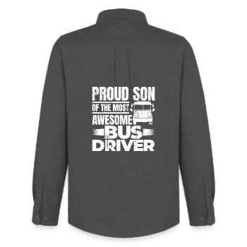 Proud son of a great bus driver - Men's Oxford Shirt by Stanley/Stella - anthracite - Back - AI Model Male 185 dark (185cm)