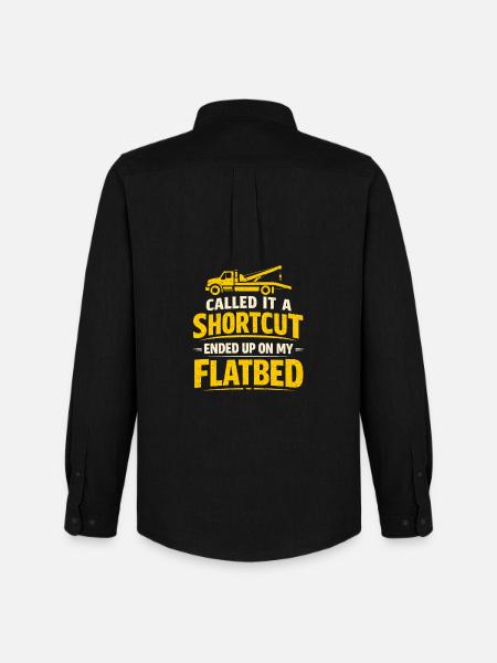 Abkürzung zur Pritsche | Abschleppwagen - Männer Oxford Hemd von Stanley/Stella - Schwarz