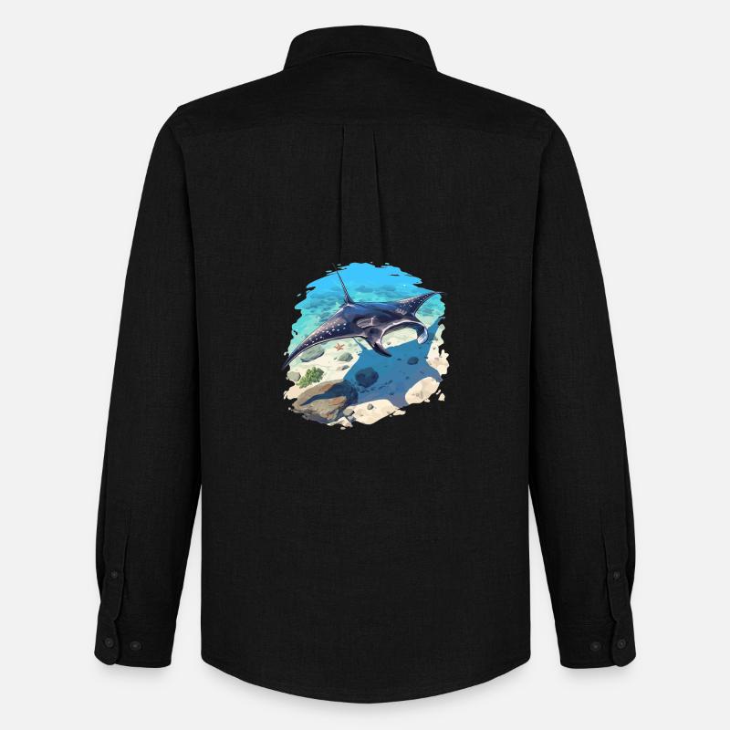 Rochen Mantarochen - Männer Oxford Hemd von Stanley/Stella - Schwarz