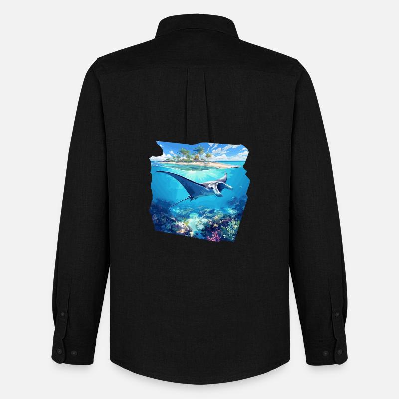Rochen Mantarochen - Männer Oxford Hemd von Stanley/Stella - Schwarz