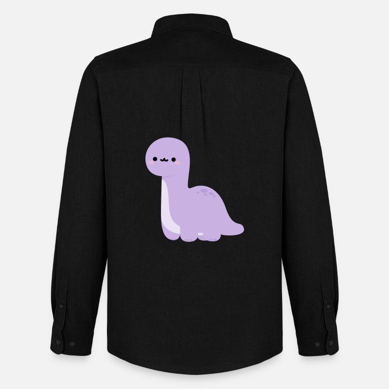 Brachiosaurus Lulu - Männer Oxford Hemd von Stanley/Stella - Schwarz