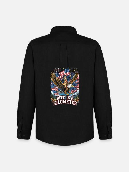 American Eagle Rider Kilometermeme - Men's Oxford Shirt by Stanley/Stella - black