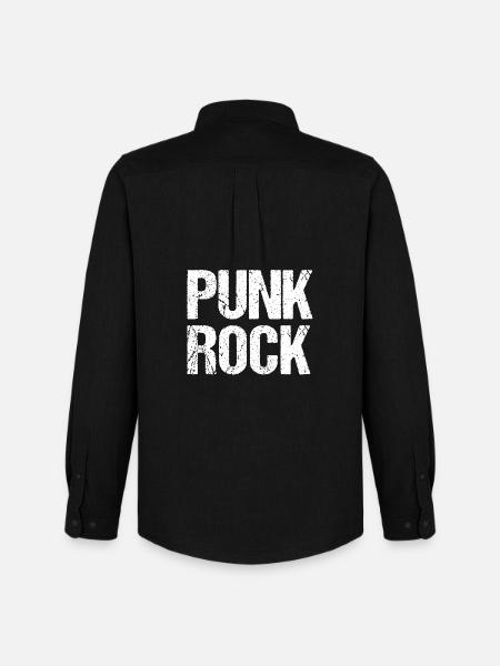 Punkrock Distressed Typografie - Männer Oxford Hemd von Stanley/Stella - Schwarz