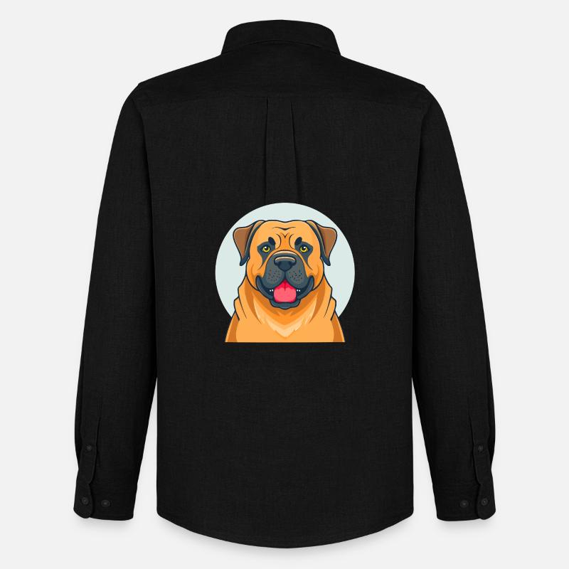 Bullmastiff (Porträt/Comic) - Männer Oxford Hemd von Stanley/Stella - Schwarz