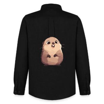 Marmots Groundhog - Men's Oxford Shirt by Stanley/Stella - black - Back - AI Model Male 185 dark (185cm)