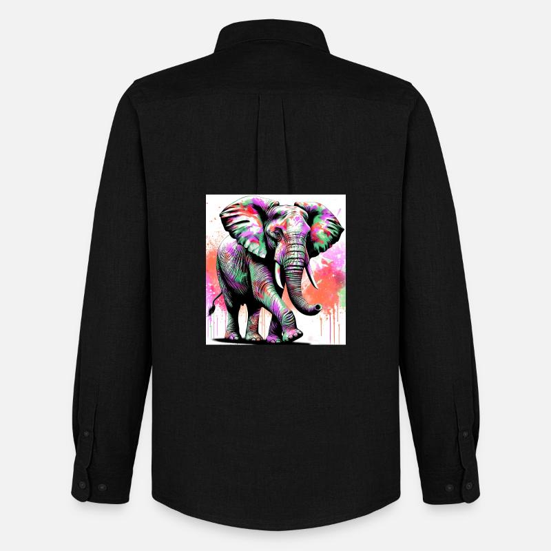 Elefant - Männer Oxford Hemd von Stanley/Stella - Schwarz