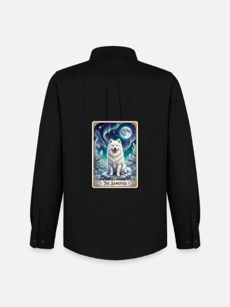 Samoyeds under the Northern Lights - Men's Oxford Shirt by Stanley/Stella - black