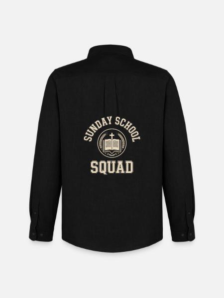 Sunday School Squad Emblem - Men's Oxford Shirt by Stanley/Stella - black