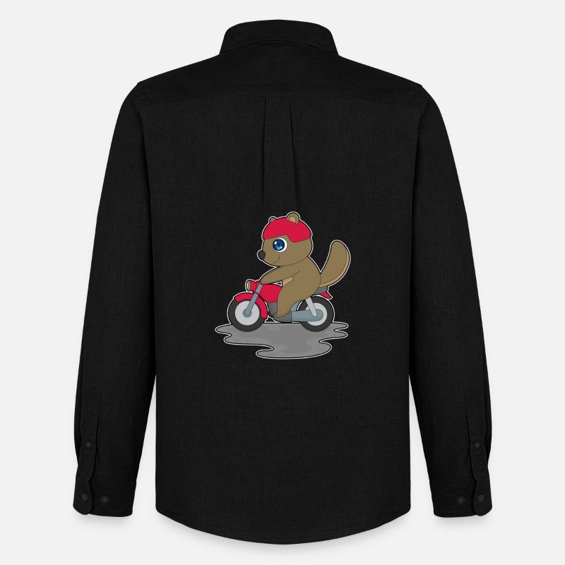 Biber Motorrad - Männer Oxford Hemd von Stanley/Stella - Schwarz