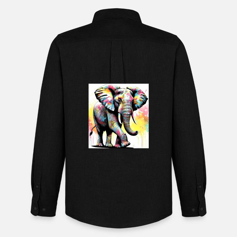 Elefant - Männer Oxford Hemd von Stanley/Stella - Schwarz